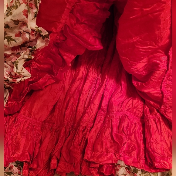 Vintage Floral Pink and Red Dress - Picture 5 of 6
